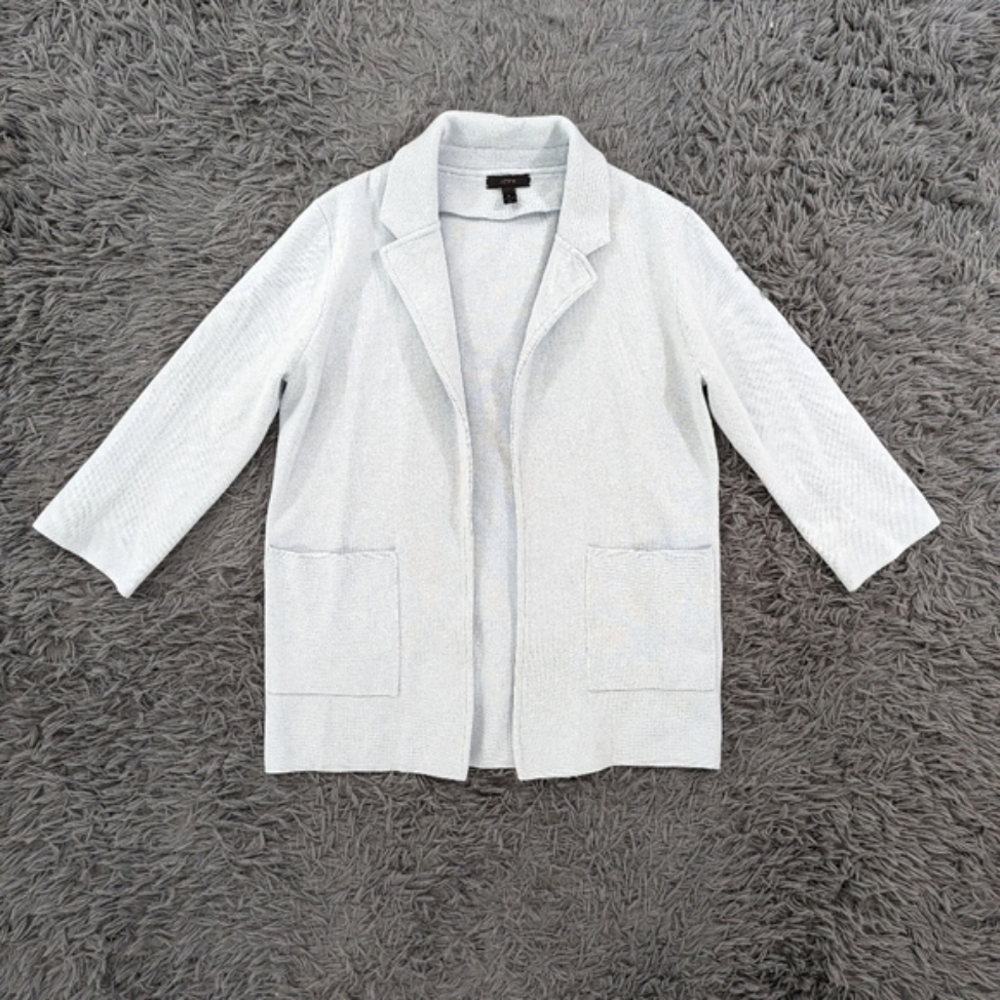 J. Crew Sweater Blazer Women's Small Light Blue Sophie Open Front Merino Wool